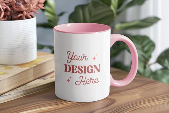 Download Coffee Mug Mockup, Pink Inner &amp; Handle - Coffee mug mockup Collection