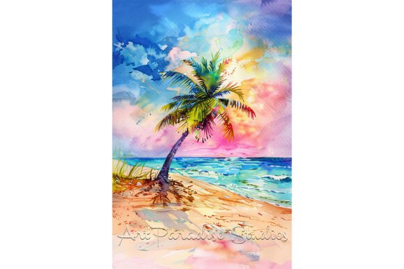 Download Tropical Palm Tree Watercolor Wall Art - Premium Resources